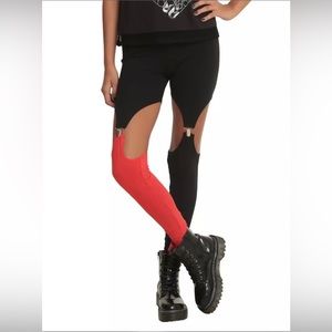 NWT VINTAGE 2015 Hot Topic Harleen Collection Harley Quinn Garter Leggings Med